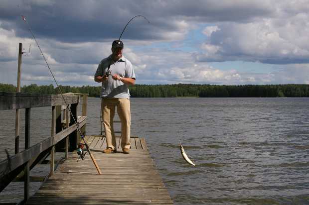 Successful fishing from the pier at Järvelä