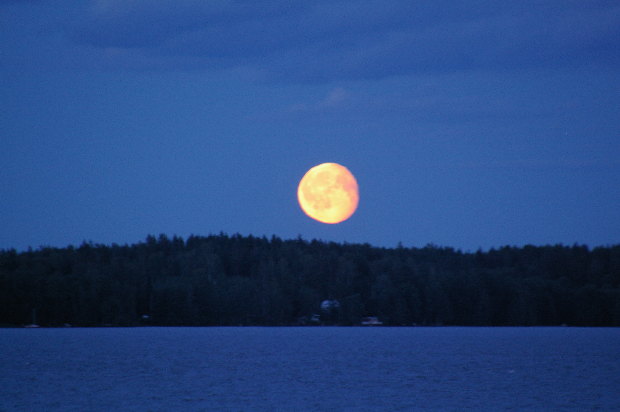 Summer evening moon rising